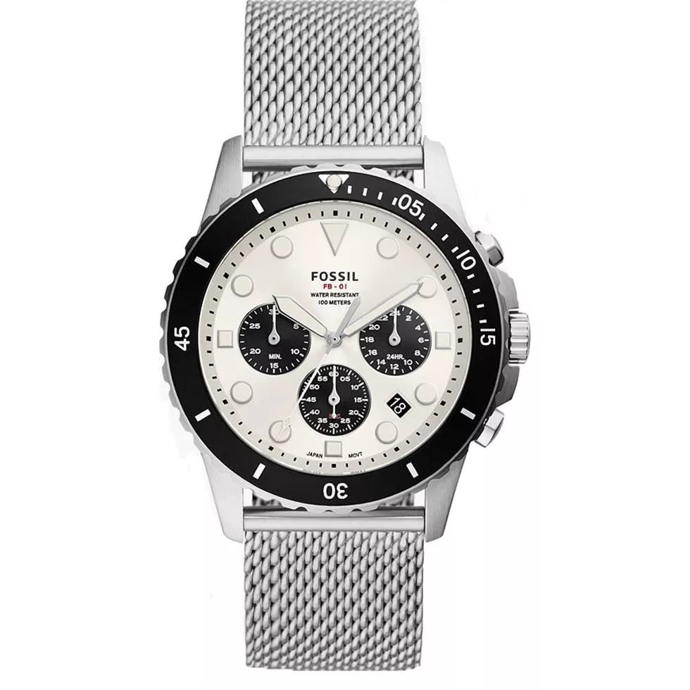 Fossil FB-01 Chronograph Mesh Watch 42mm