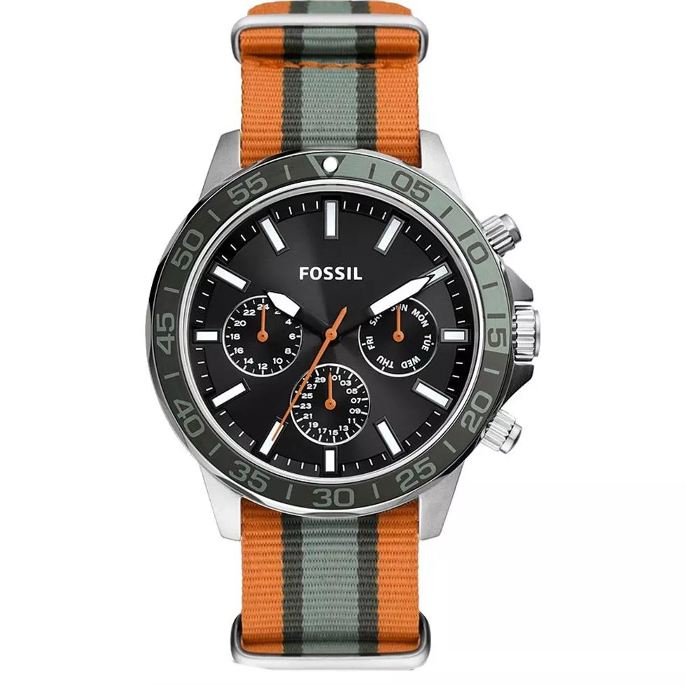 Fossil Bannon Stripe Nylon Watch 45mm
