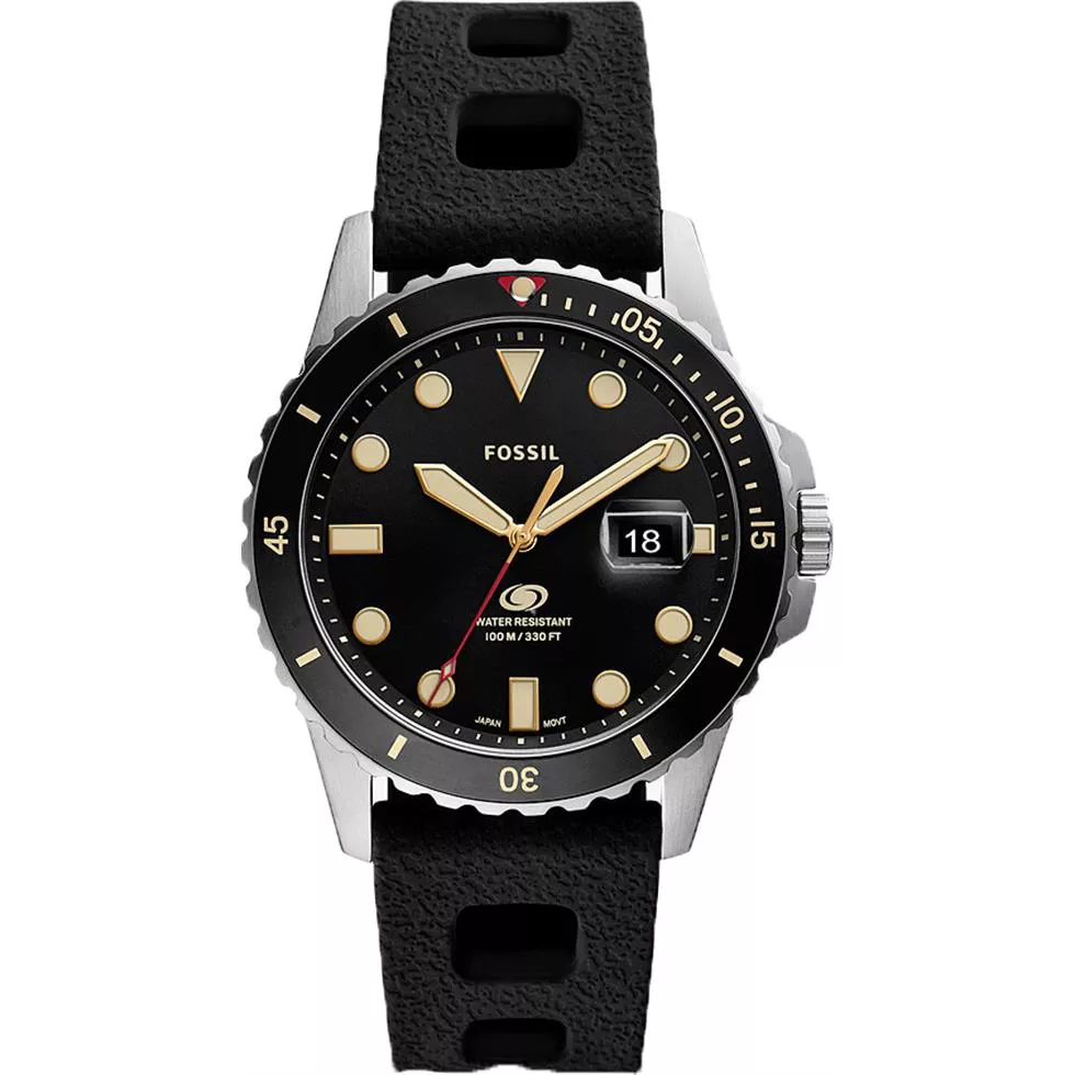Fossil Black Silicone Watch 42mm