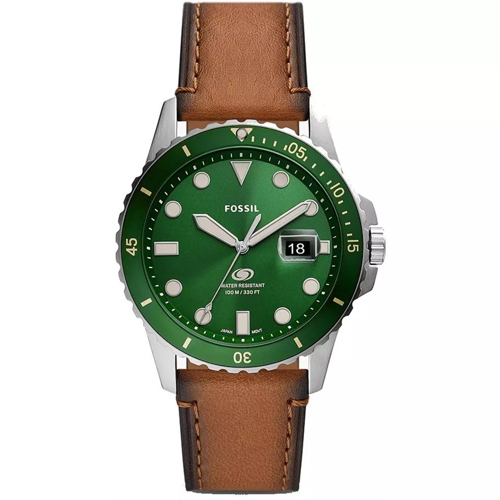 Fossil Blue Tan Eco Leather Watch 42mm