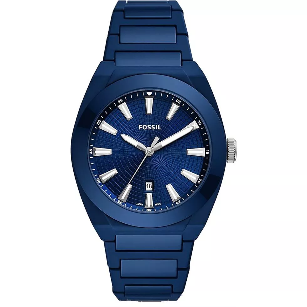 Fossil Everett Three-Hand Date Navy Ceramic Watch 42MM