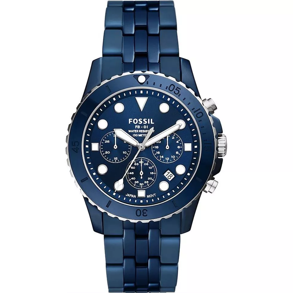 Fossil FB-01 Chronograph Navy Ceramic Watch 42MM
