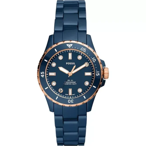 Fossil FB-01 Three-Hand Blue Ceramic Watch 36MM