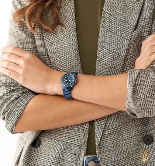 Fossil FB-01 Three-Hand Blue Ceramic Watch 36MM