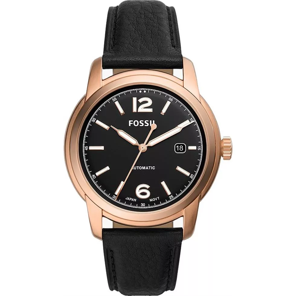 Fossil Heritage Black Litehide™ Watch 43mm