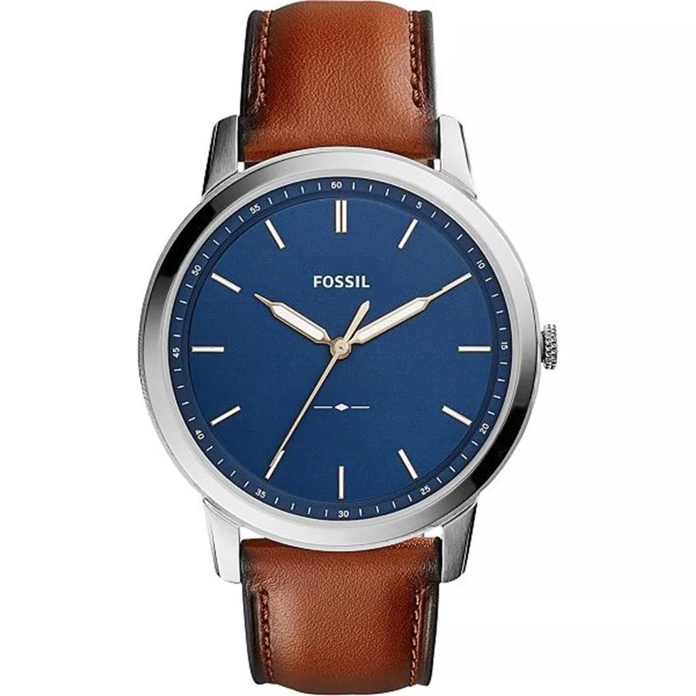 Fossil Minimalist Blue Brown Watch 44mm