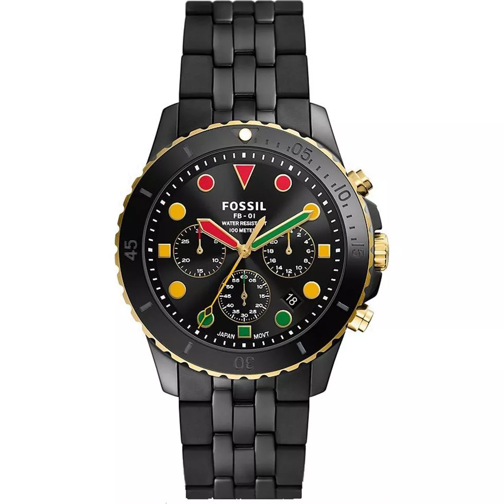 Fossil  Month FB-01 Black Ceramic Watch 42MM