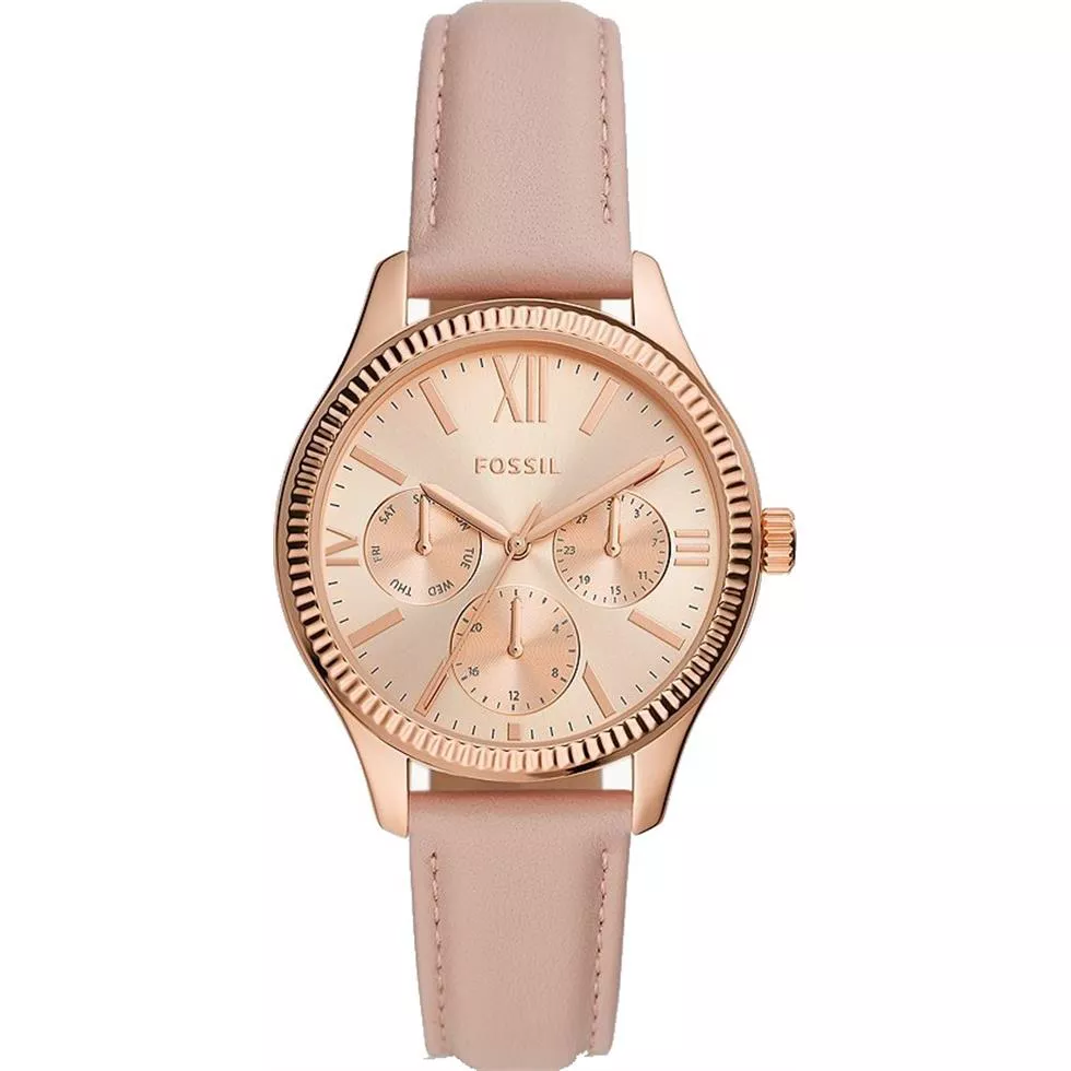 Fossil Rye Multifunction Nude Leather Watch 36mm