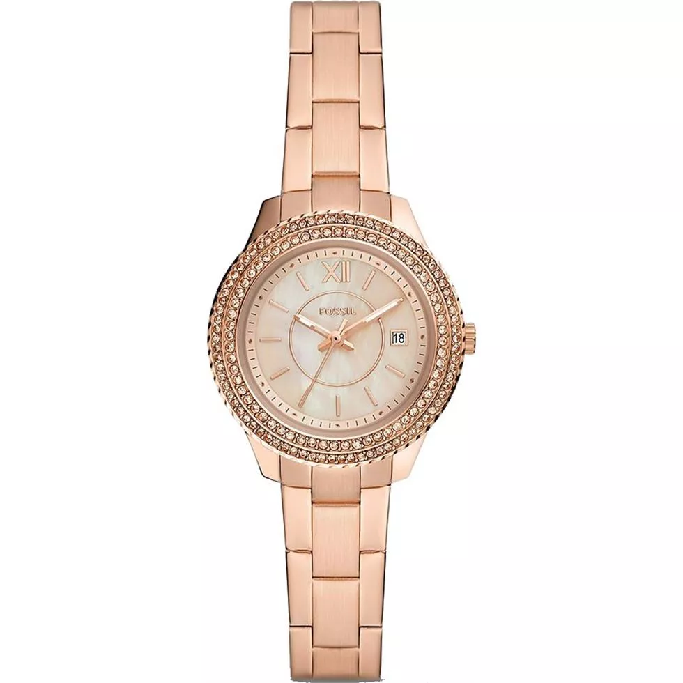 Fossil Stella Three-Hand Date Rose Gold-Tone Watch 30MM