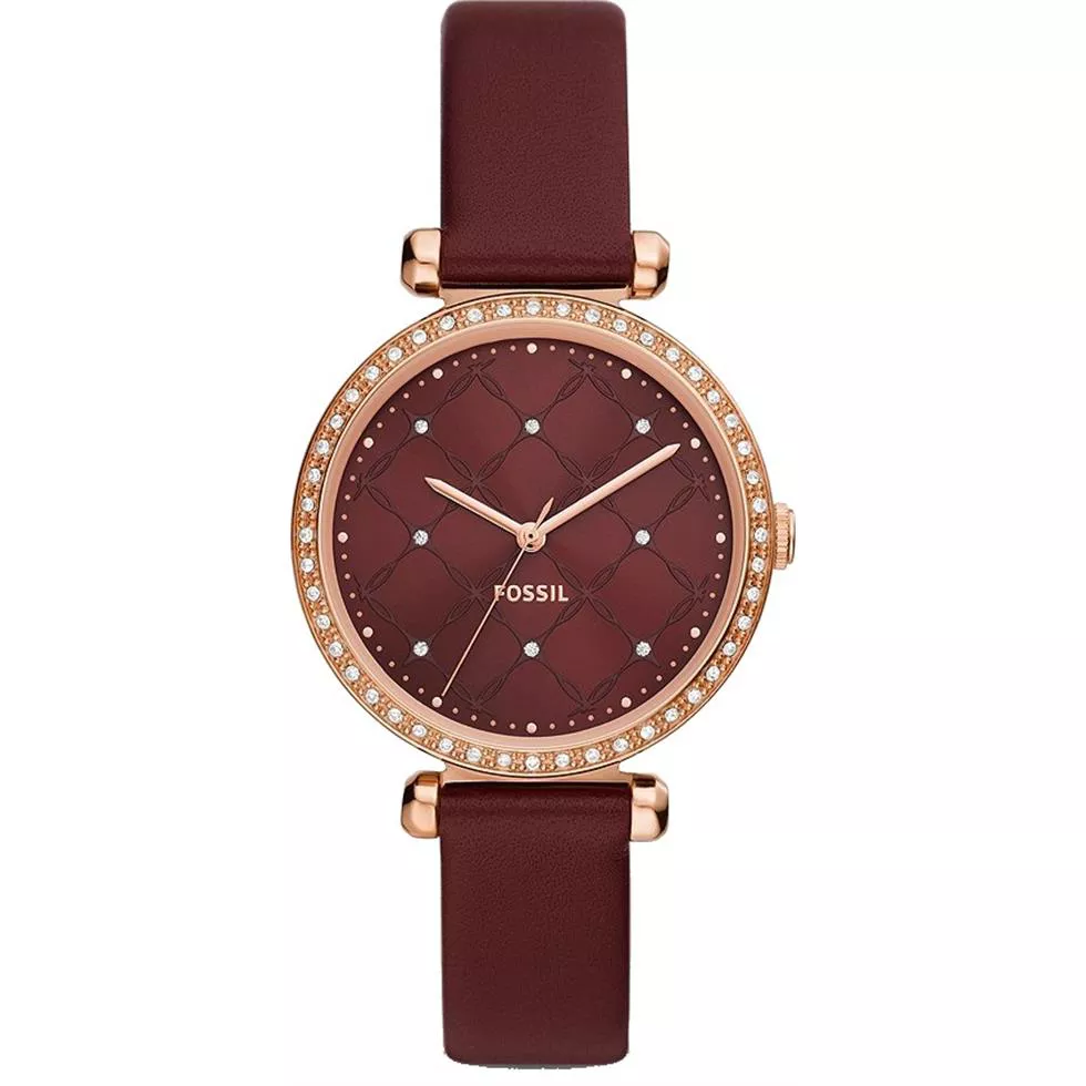 Fossil Tillie Red Leather Watch 36mm