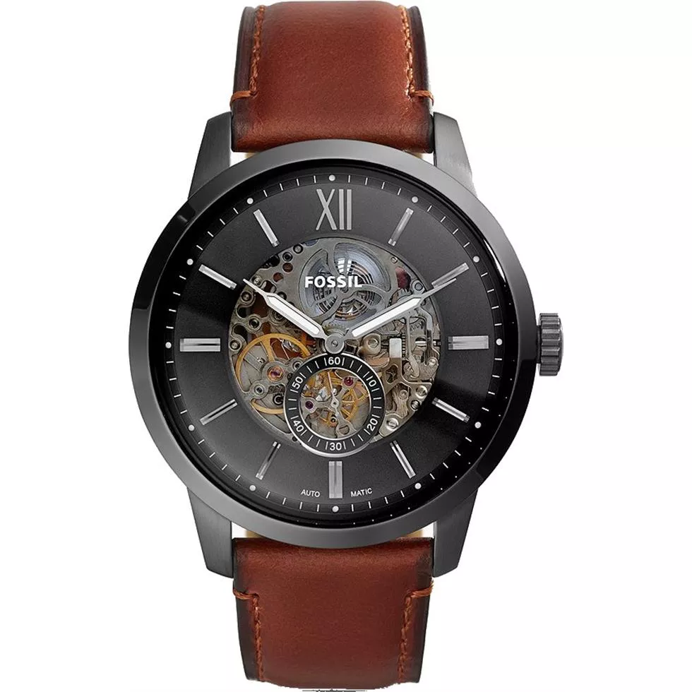Fossil Townsman Automatic Amber Leather Watch 48mm