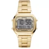Retro Digital Gold-Tone Stainless Steel Watch 40mm
