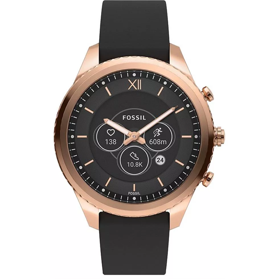 Stella Gen 6 Hybrid Smartwatch Black Leather Watch 41mm