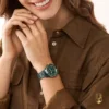 Fossil FB-01 Three-Hand Green Ceramic Watch 36MM