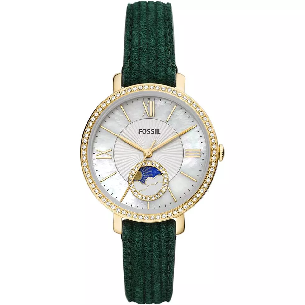 Fossil Jacqueline Sun Moon Green Watch 36mm