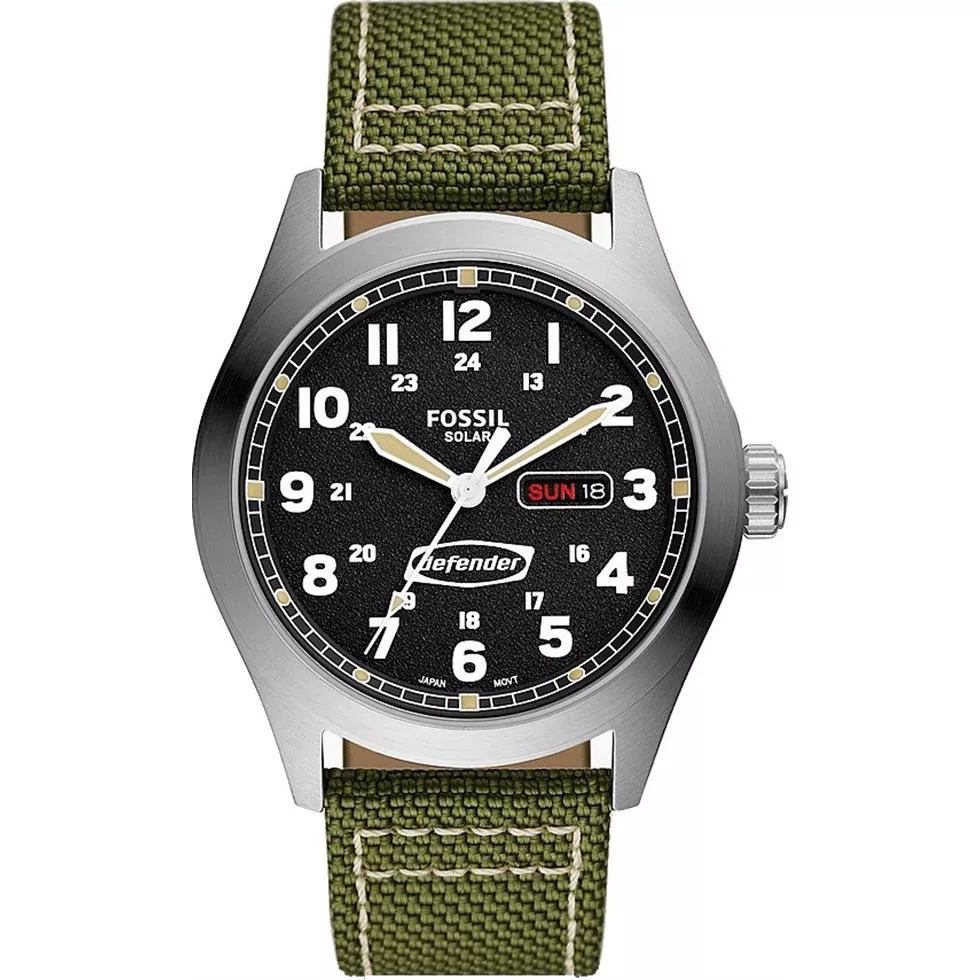Fossil Solar-Powered Olive Nylon Watch 46mm